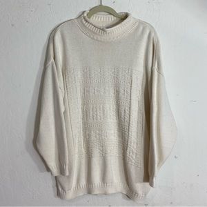 Vintage Renee Hauer Knit Sweater 100% cotton Made in USA Subtle Embossed Designs